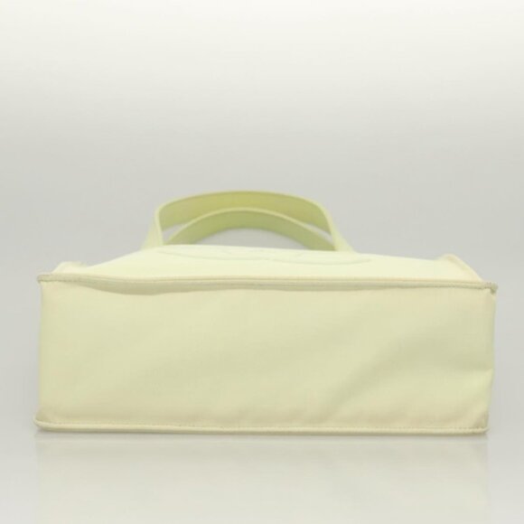 CHANEL COCO Mark Hand Bag Nylon Yellow Gold CC Auth - Picture 8 of 16